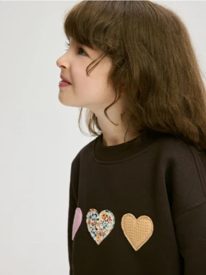 Reserved - Bluza z naszywkami - ciemnobrązowy