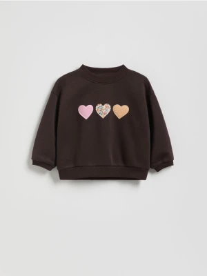 Reserved - Bluza z naszywkami - ciemnobrązowy