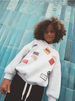 Reserved - Bluza z naszywkami - jasnoszary