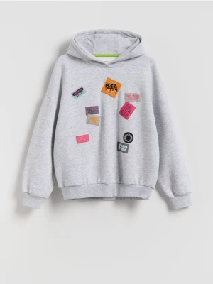 Reserved - Bluza z naszywkami - jasnoszary