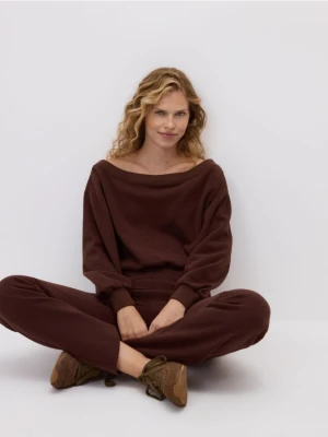 Reserved - Bluza z odkrytymi ramionami - brązowy