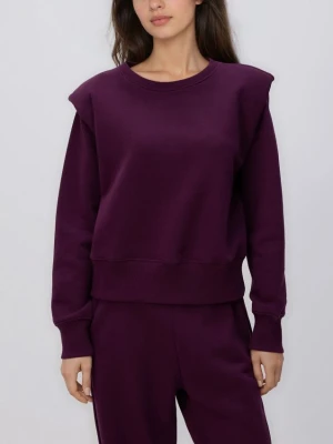 Reserved - Bluza z poduszkami na ramionach - ciemnofioletowy