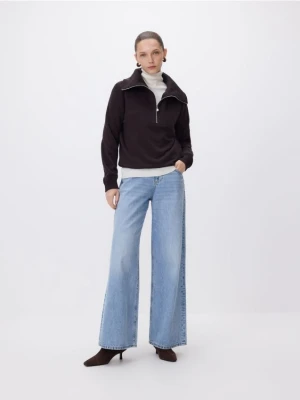 Reserved - Bluza z wysokim golfem - ciemnobrązowy