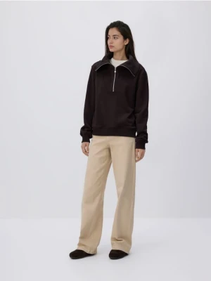 Reserved - Bluza z wysokim golfem - ciemnobrązowy