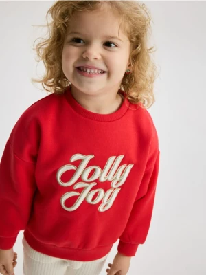 Reserved - Bluza ze świątecznym napisem - czerwony