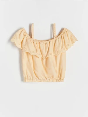 Reserved - Bluzka hiszpanka - kremowy