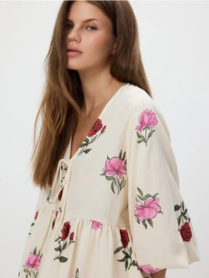 Reserved - Bluzka w kwiaty - wielobarwny