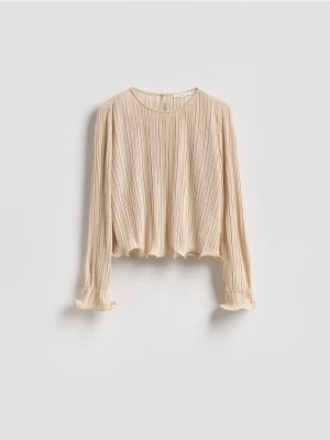 Reserved - Bluzka w prążki - beżowy