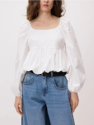 Reserved - Bluzka z bawełny - biały