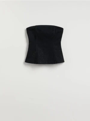 Reserved - Bluzka z błyszczącą aplikacją - czarny