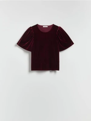 Reserved - Bluzka z bufiastymi rękawami - czerwony