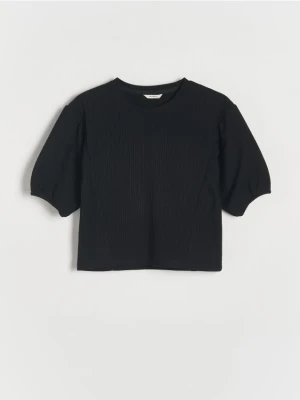 Reserved - Bluzka z bufkami - czarny