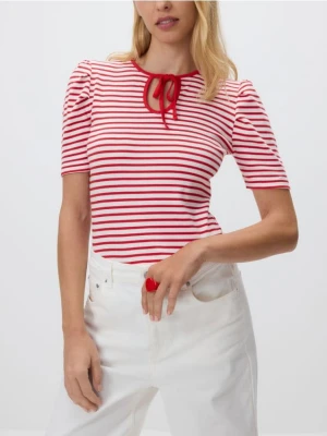 Reserved - Bluzka z bufkami - czerwony