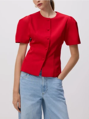 Reserved - Bluzka z bufkami - czerwony