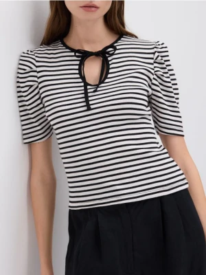 Reserved - Bluzka z bufkami - granatowy