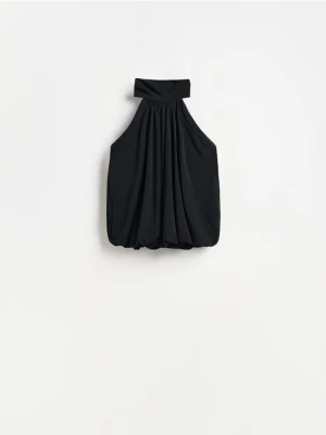 Reserved - Bluzka z dekoltem halter - czarny