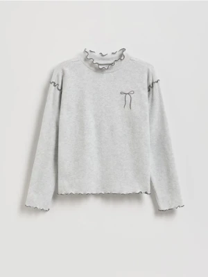 Reserved - Bluzka z dodatkiem wiskozy - jasnoszary