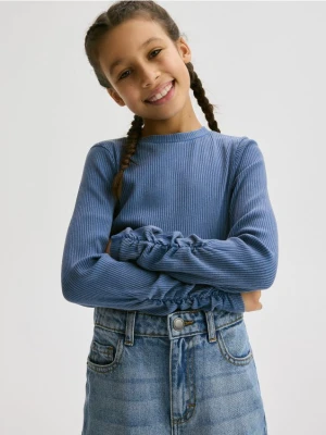 Reserved - Bluzka z efektem sprania - granatowy