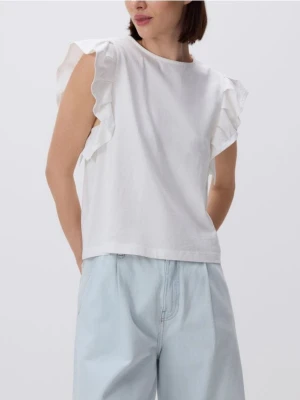 Reserved - Bluzka z falbanami - biały