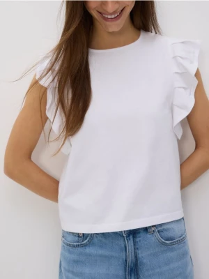 Reserved - Bluzka z falbanami - biały