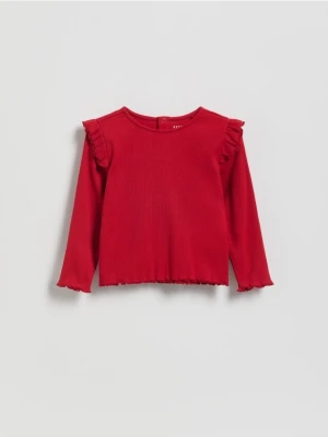 Reserved - Bluzka z falbanami - czerwony