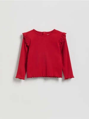 Reserved - Bluzka z falbanami - czerwony