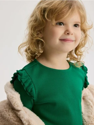 Reserved - Bluzka z falbanami - zielony