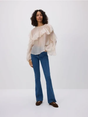 Reserved - Bluzka z falbanami - złamana biel