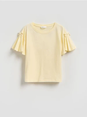 Reserved - Bluzka z falbanką - jasnożółty