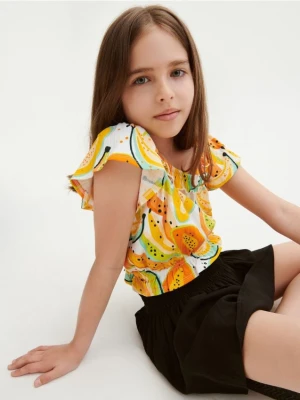 Reserved - Bluzka z falbanką - wielobarwny