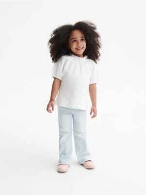 Reserved - Bluzka z falbanką - złamana biel