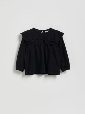 Reserved - Bluzka z falbankami - czarny