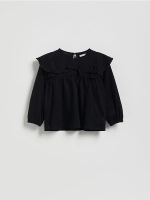 Reserved - Bluzka z falbankami - czarny