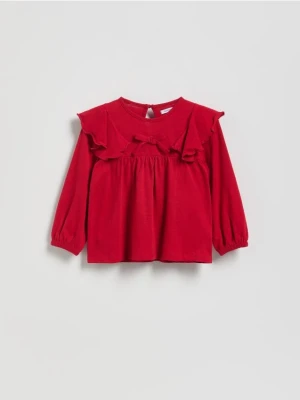 Reserved - Bluzka z falbankami - czerwony