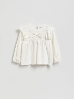 Reserved - Bluzka z falbankami - złamana biel