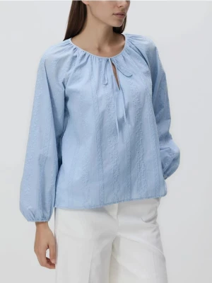 Reserved - Bluzka z haftem - jasnoniebieski