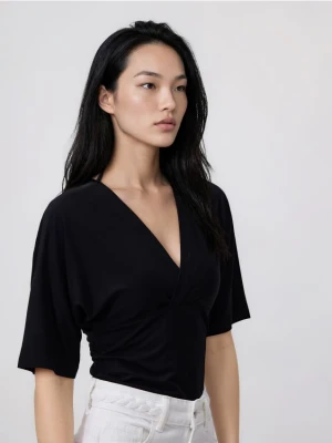 Reserved - Bluzka z kimonowym rękawem - czarny