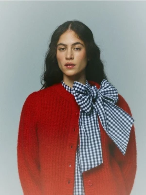 Reserved - Bluzka z kokardą - wielobarwny