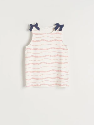 Reserved - Bluzka z kokardami - złamana biel