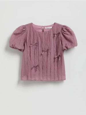 Reserved - Bluzka z kokardkami - jasnofioletowy