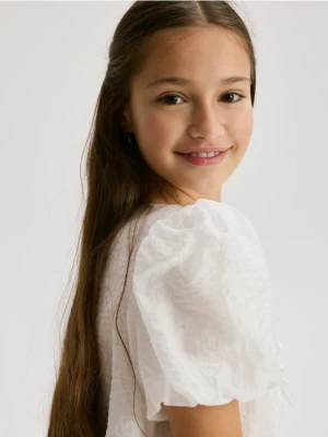 Reserved - Bluzka z kokardkami - złamana biel