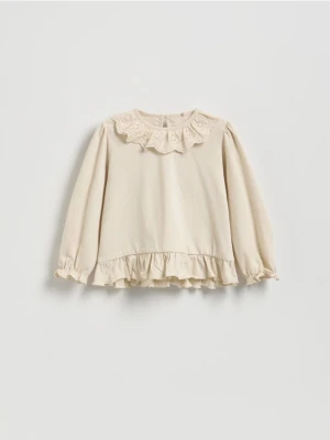 Reserved - Bluzka z kołnierzykiem - beżowy