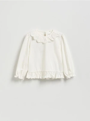 Reserved - Bluzka z kołnierzykiem - złamana biel