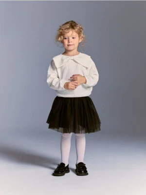 Reserved - Bluzka z kołnierzykiem - złamana biel