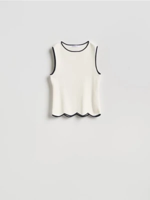 Reserved - Bluzka z kontrastową lamówką - wielobarwny