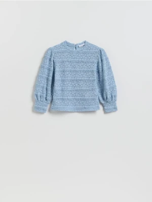 Reserved - Bluzka z koronką - jasnoniebieski