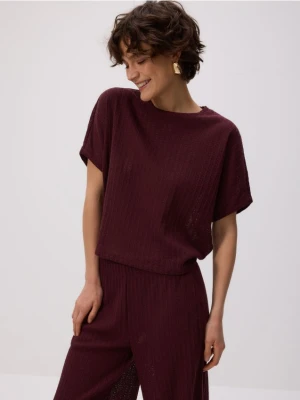 Reserved - Bluzka z luźnymi rękawami - bordowy