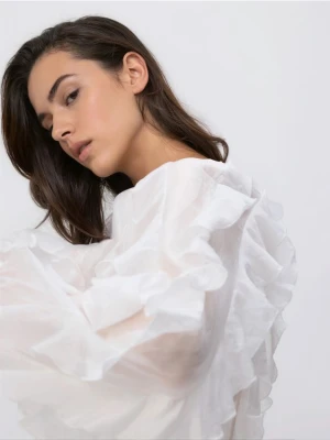 Reserved - Bluzka z lyocellem - biały