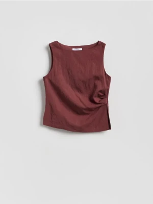 Reserved - Bluzka z lyocellem - bordowy