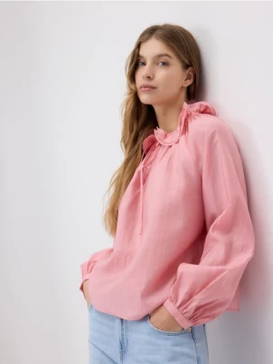 Reserved - Bluzka z lyocellem - pastelowy róż